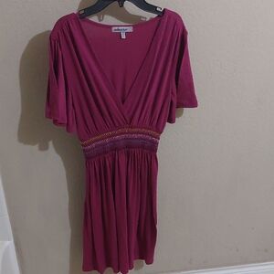 Bailey Blue Magenta Mini Dress with V-Neck